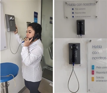 JR201-FK Vandalsäker telefon installerad i Local Bank Of Mexico
